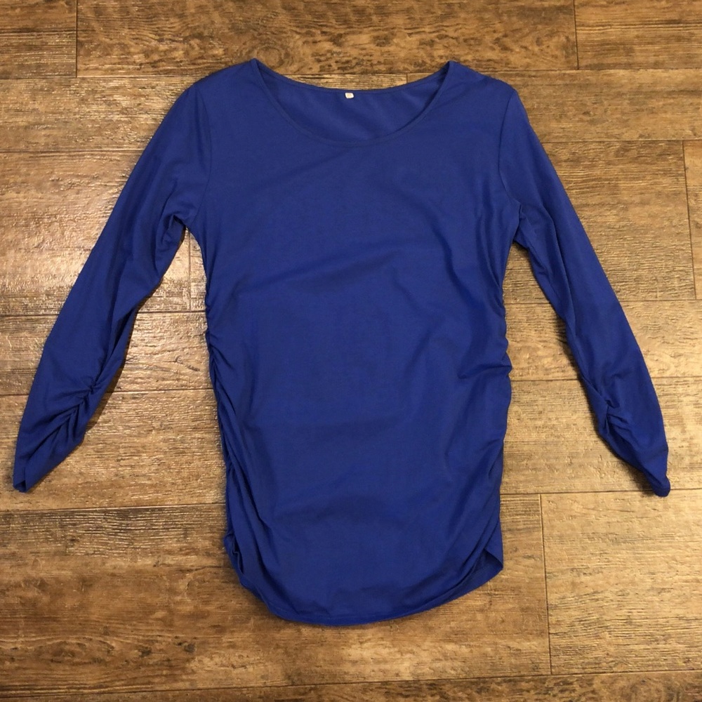 Cobalt blue maternity shirt